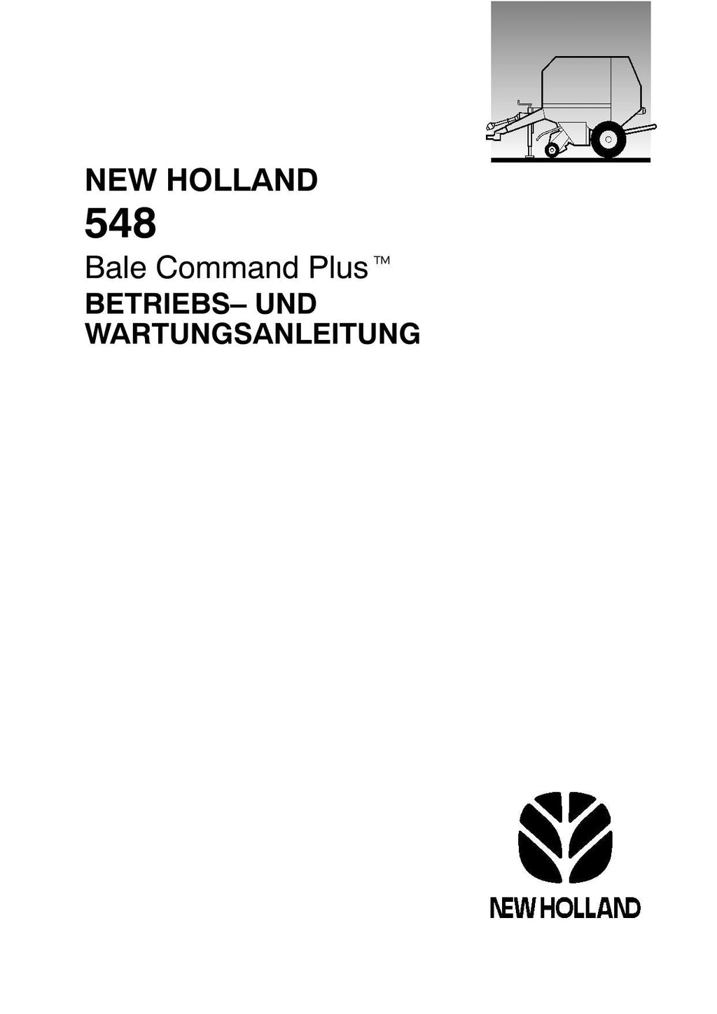 New Holland Roll Belt 548 Rundballenpresse Betriebsanleitung