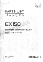 HITACHI EX150 Equipment Component Excavator Parts Catalog Manual