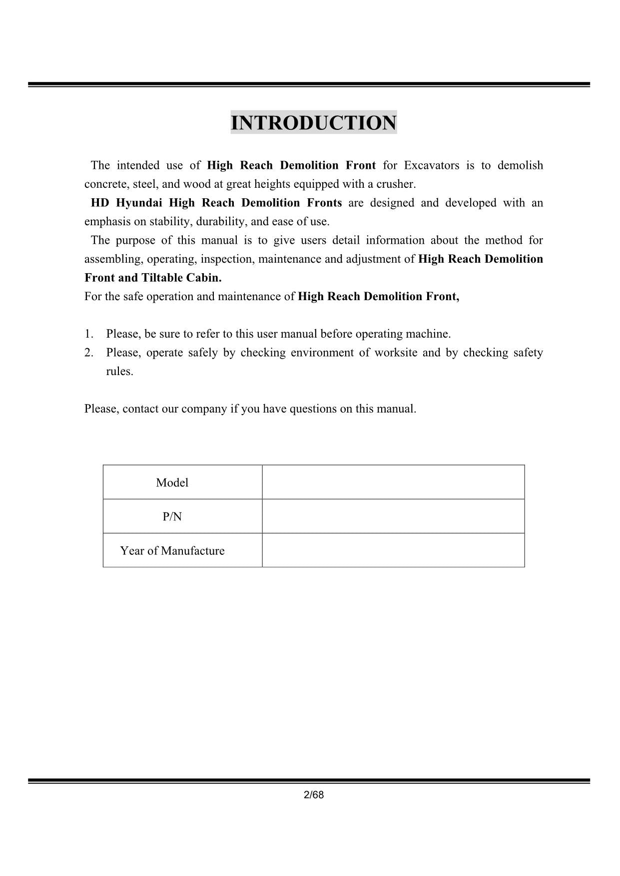 Hyundai HX400A DM CRAWLER EXCAVATOR Operators Maintenance Manual
