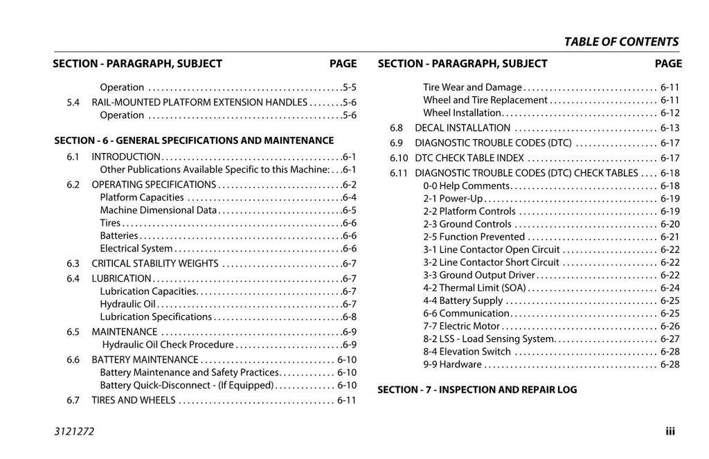 Manual del operador de mantenimiento y operación de elevadores de tijera JLG 10RS, 1932RS, 3248RS y 6RS