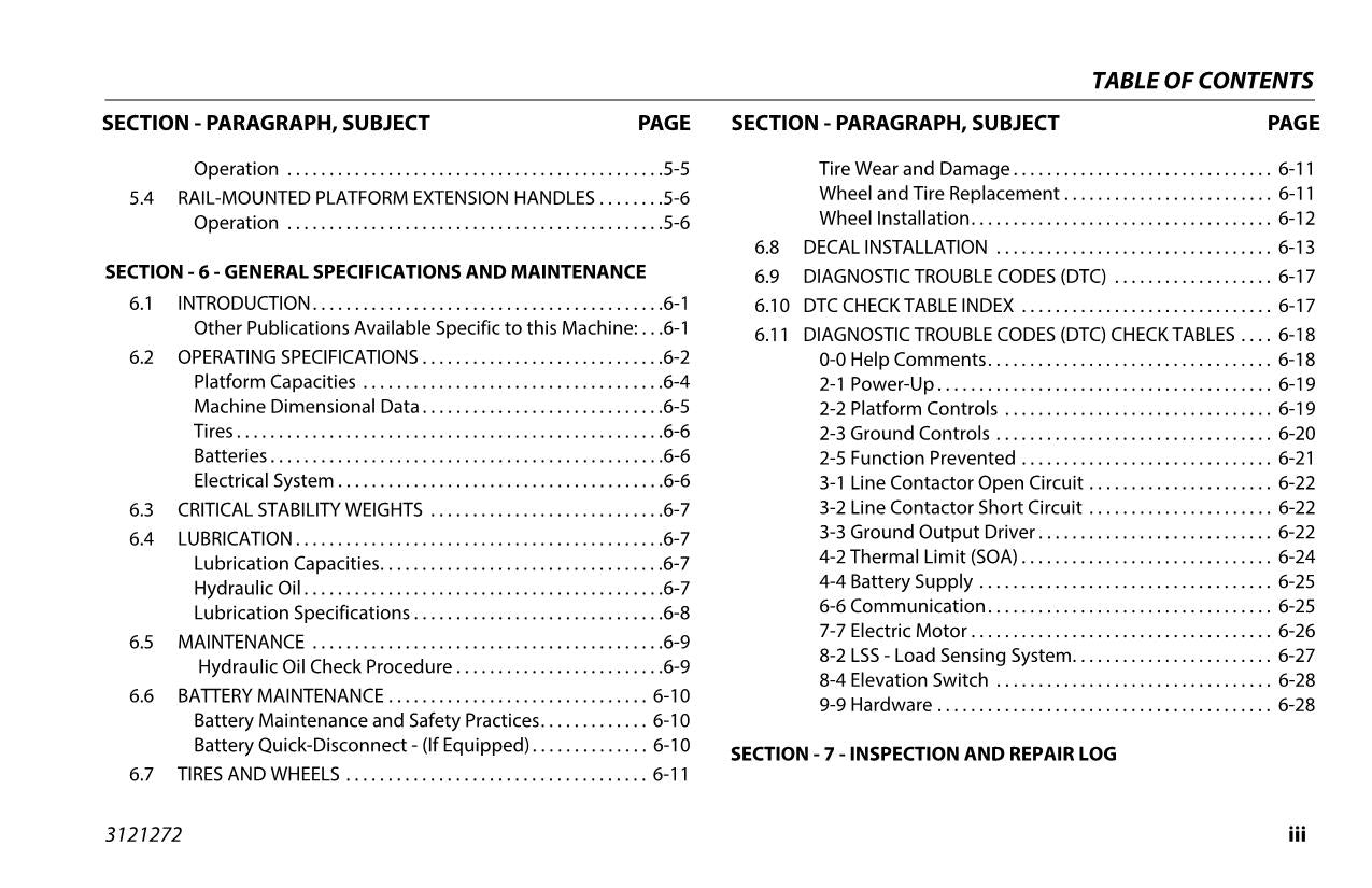 Manual del operador de mantenimiento y operación de elevadores de tijera JLG 10RS, 1932RS, 3248RS y 6RS