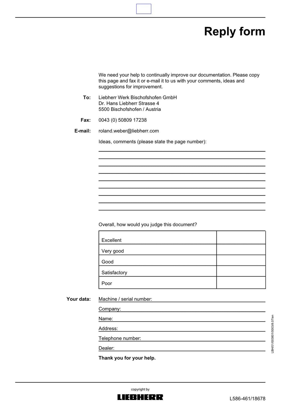 Liebherr L586 2plus2 Wheel Loader Operators manual