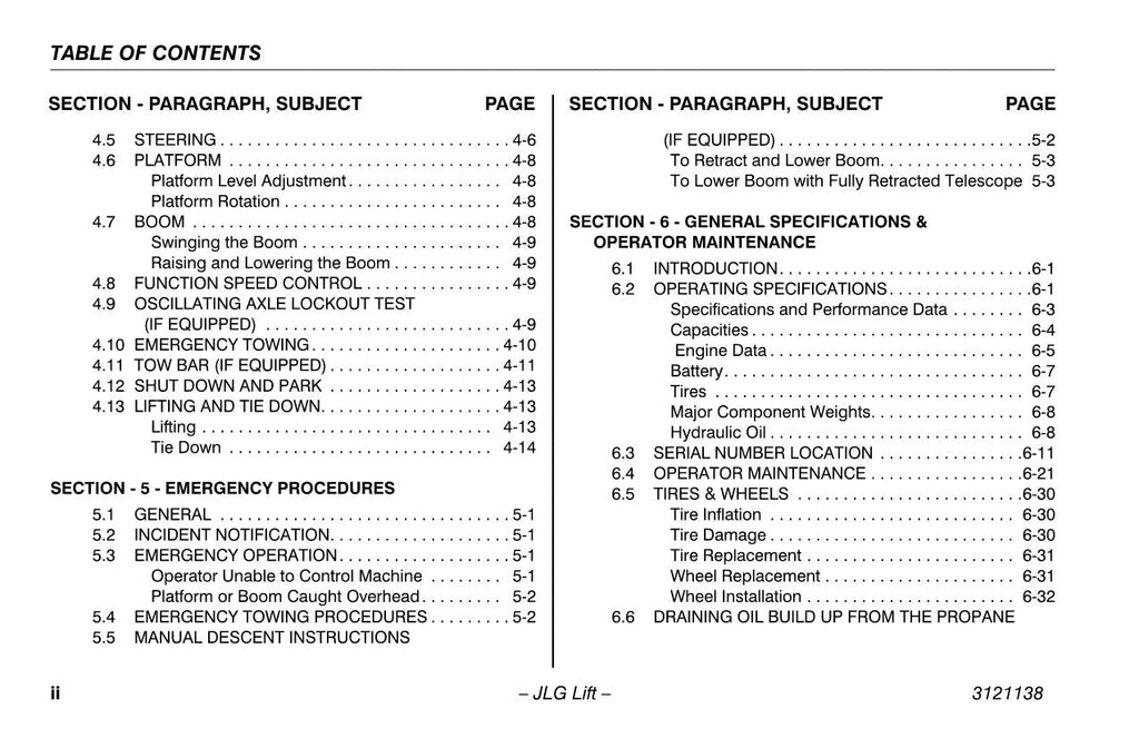 Manual del operador de mantenimiento y operación de plataformas elevadoras JLG 800S 860SJ 3121138