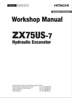 HITACHI ZAXIS ZX75US-7 Excavator Workshop Service Manual WDEW90-EN-00