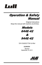 LULL 644E-42 944E-42 Telehandler Maintenance Operation Operators Manual