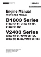 Hitachi D1803 Series V2403 Series Wheel Loader Engine Manual Workshop Manual