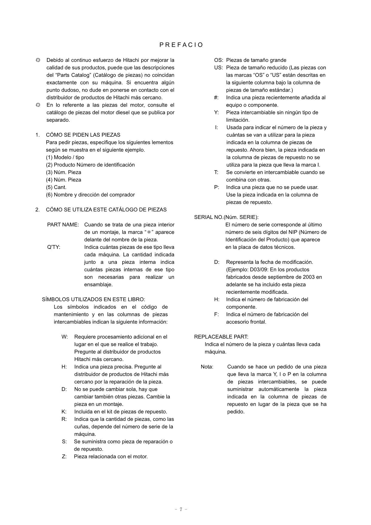 Hitachi ZW180-5A Wheel Loader Parts Catalog Manual SN 000101-up