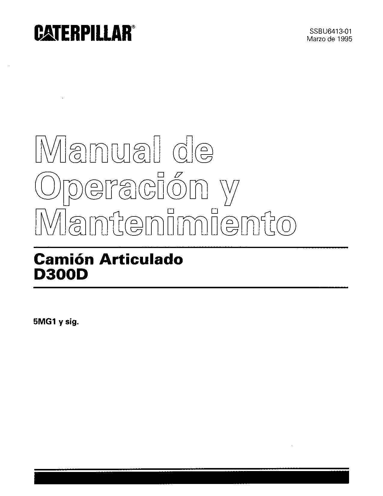 Caterpillar D300D Camión articulado Manual de Operación y Mantenimiento Español