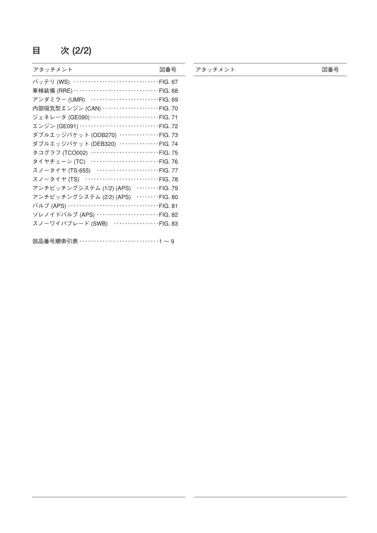 Hitachi LX130-7 Snow Removal Att Wheel Loader Parts Catalog Manual SN 000101-up