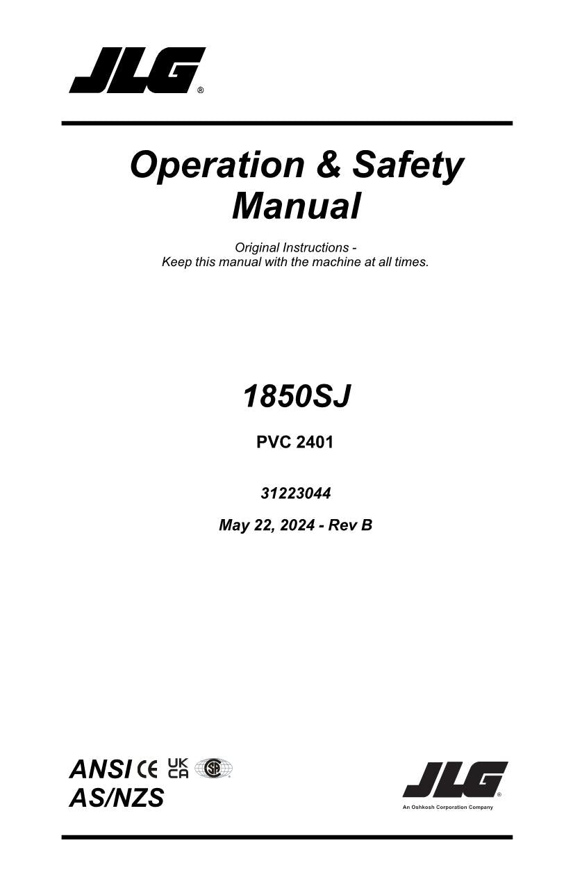 Manual del operador de mantenimiento y operación del elevador de pluma JLG 1850SJ 31223044