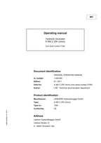 Liebherr A900 C ZW Litronic Excavator Operators manual serial 51093