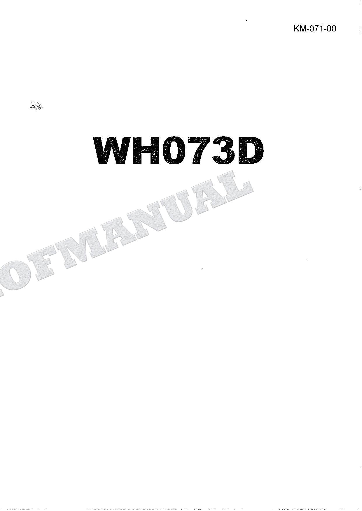 HITACHI WH073D Excavator Repair Service manual