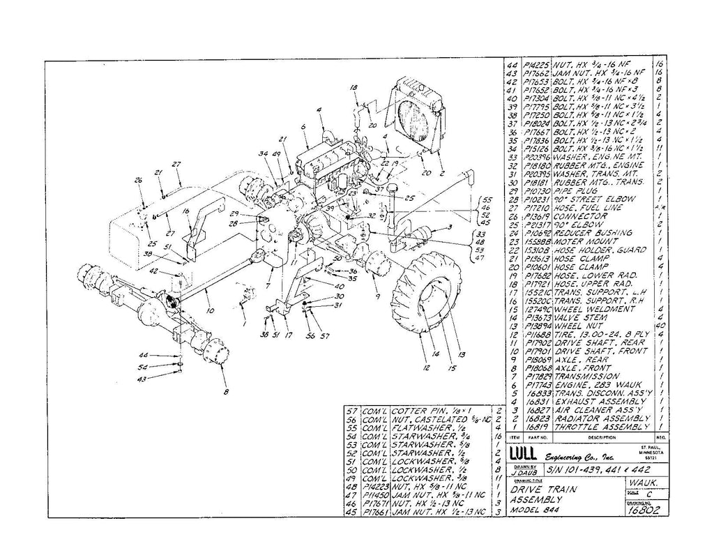 JLG LULL 844 Telehandler Parts Catalog Manual