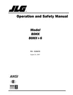Manual del operador de mantenimiento y operación de la plataforma elevadora JLG 80HX 80HX+6 3120270