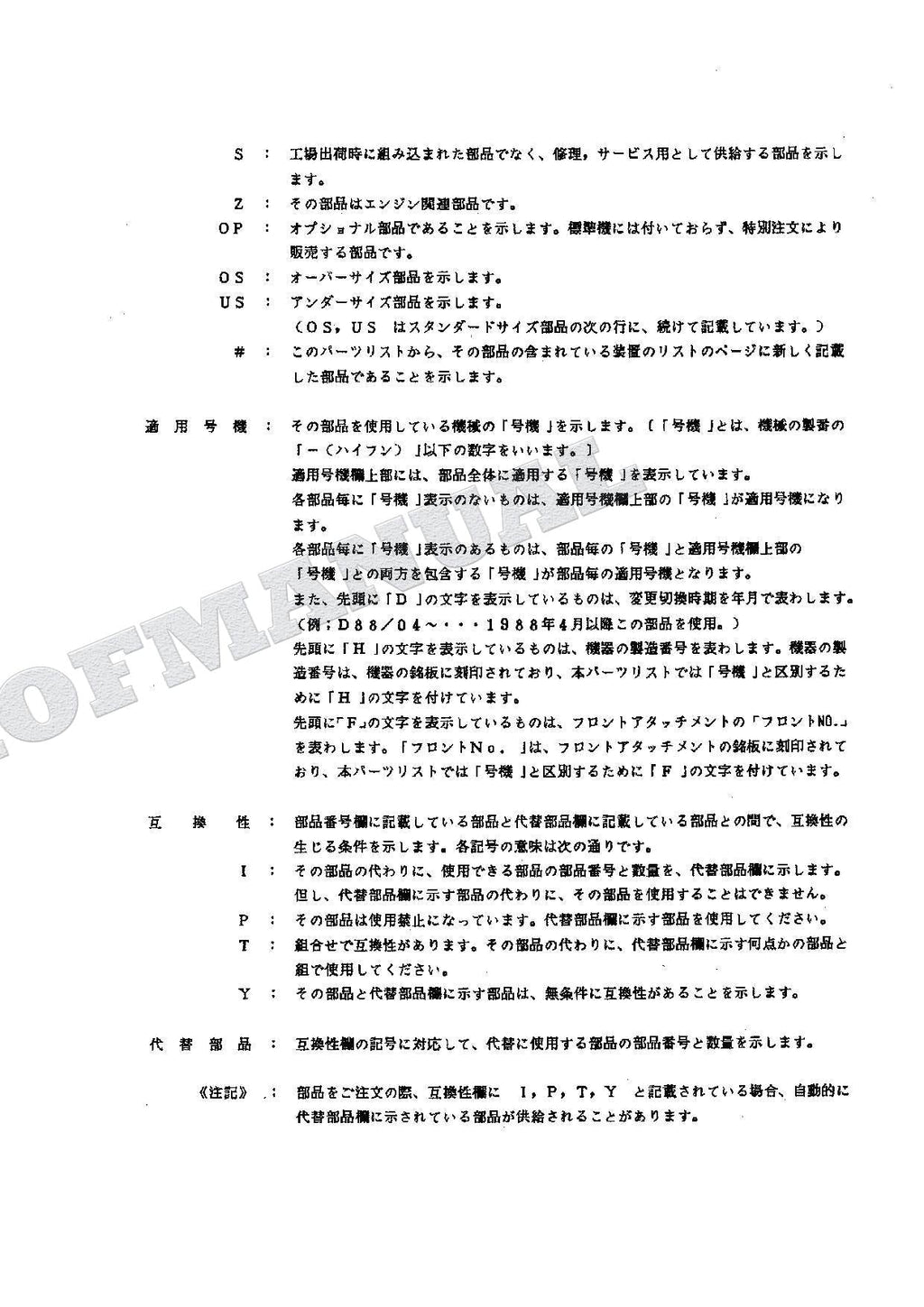 HITACHI EX100 Excavator Parts Catalog Manual SN 20001-