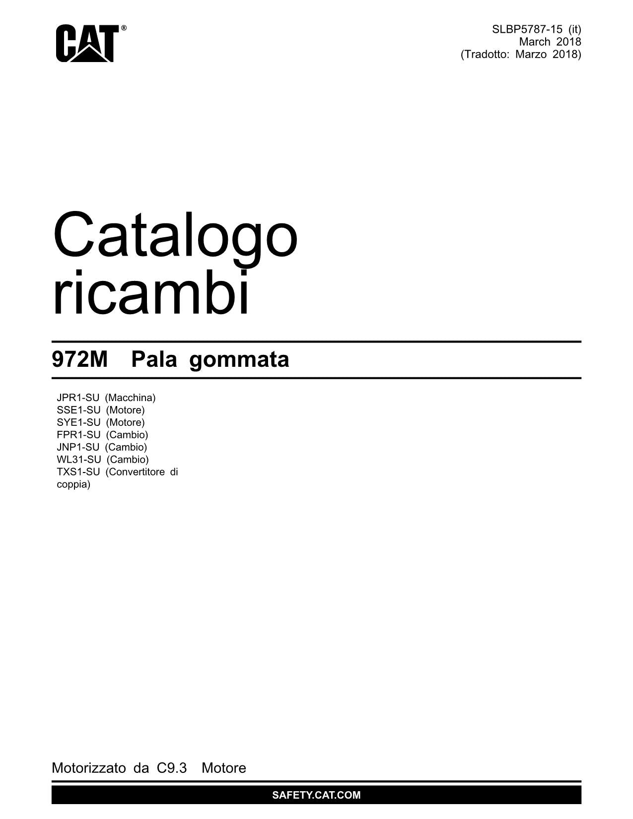 Caterpillar 972M Pala gommata Catalogo ricambi Italiano SLBP5787