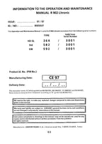 Liebherr R902 Litronic Excavator Operators manual serial 3001