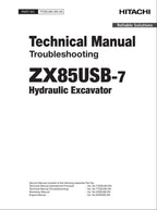 HITACHI ZAXIS ZX85USB-7 Excavator Troubleshooting Technical Manual TTDEU90-EN-00