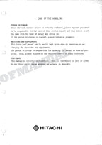 HITACHI UH121 Excavator Repair Service Manual Specification