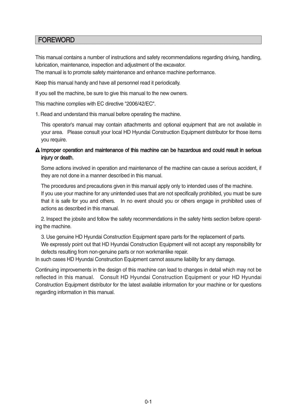 Hyundai HX60A CRAWLER EXCAVATOR Operators Maintenance Manual