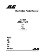 JLG 800AJ HC3 Boom Lift Parts Catalog Manual