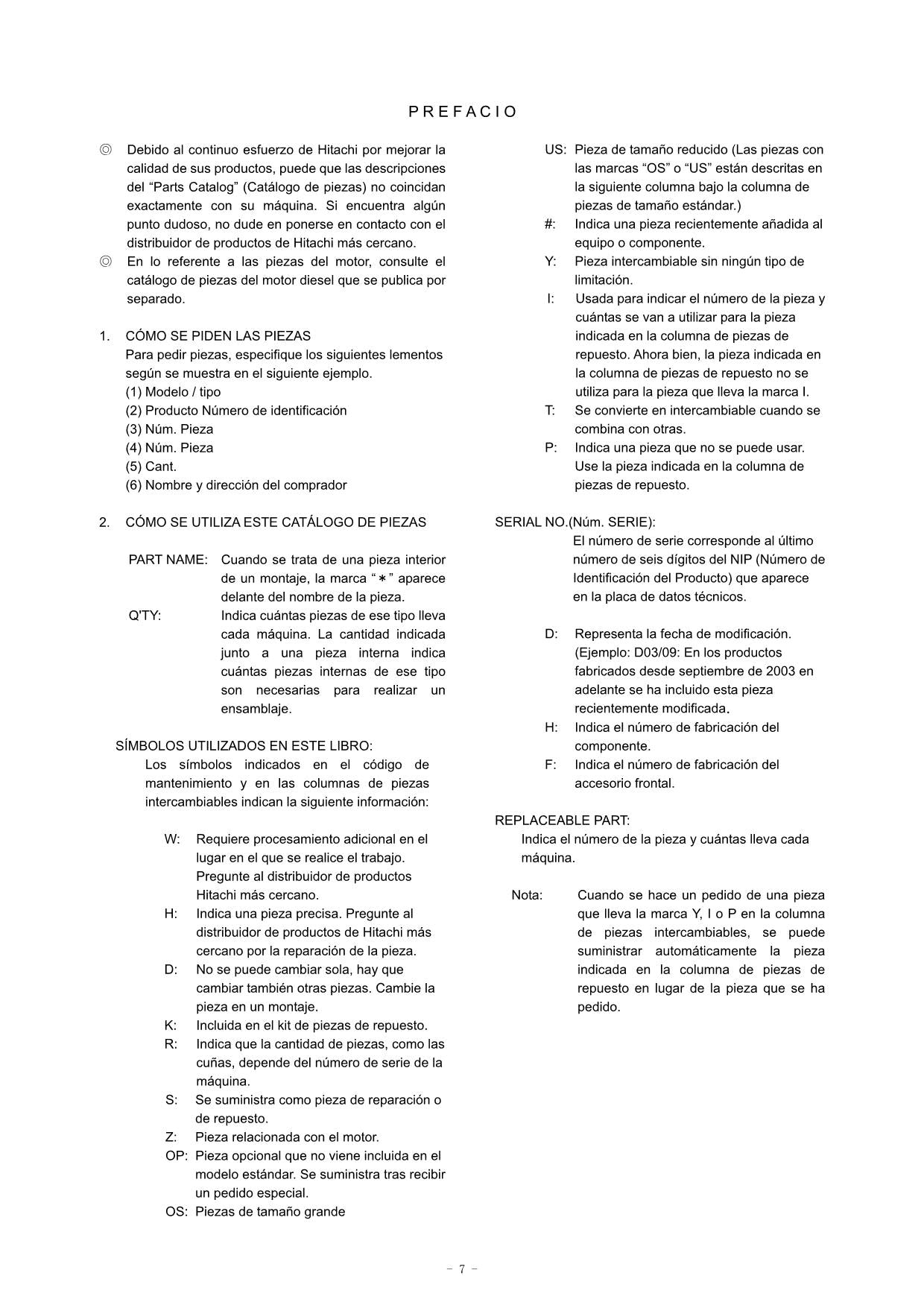 Hitachi ZW220 Wheel Loader Parts Catalog Manual SN 000101-up
