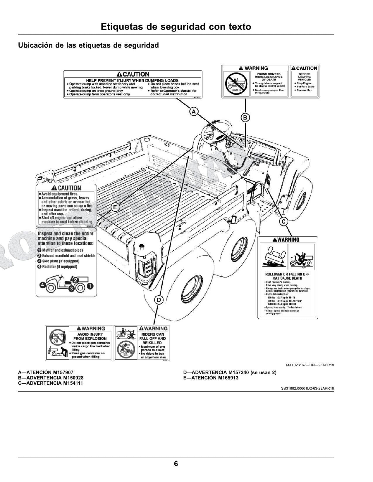 John Deere TH 6X4D cocodrilo Manual del Operador Español SN 140001-150000