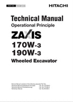HITACHI ZAXIS ZX170W-3 ZX190W-3 Excavator Operational Principle Technical Manual