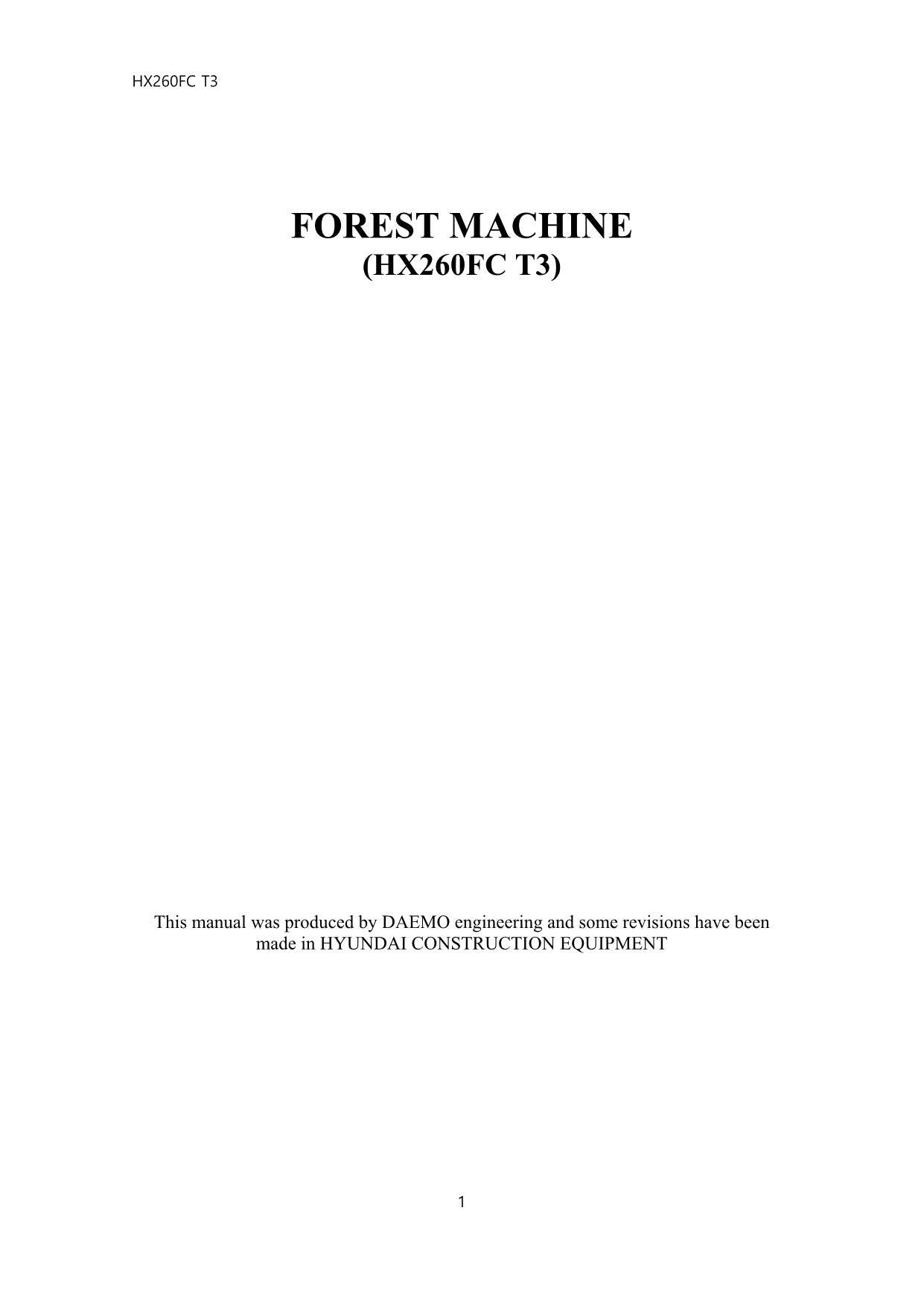 Hyundai HX260FC T3 CRAWLER EXCAVATOR Operators Maintenance Manual