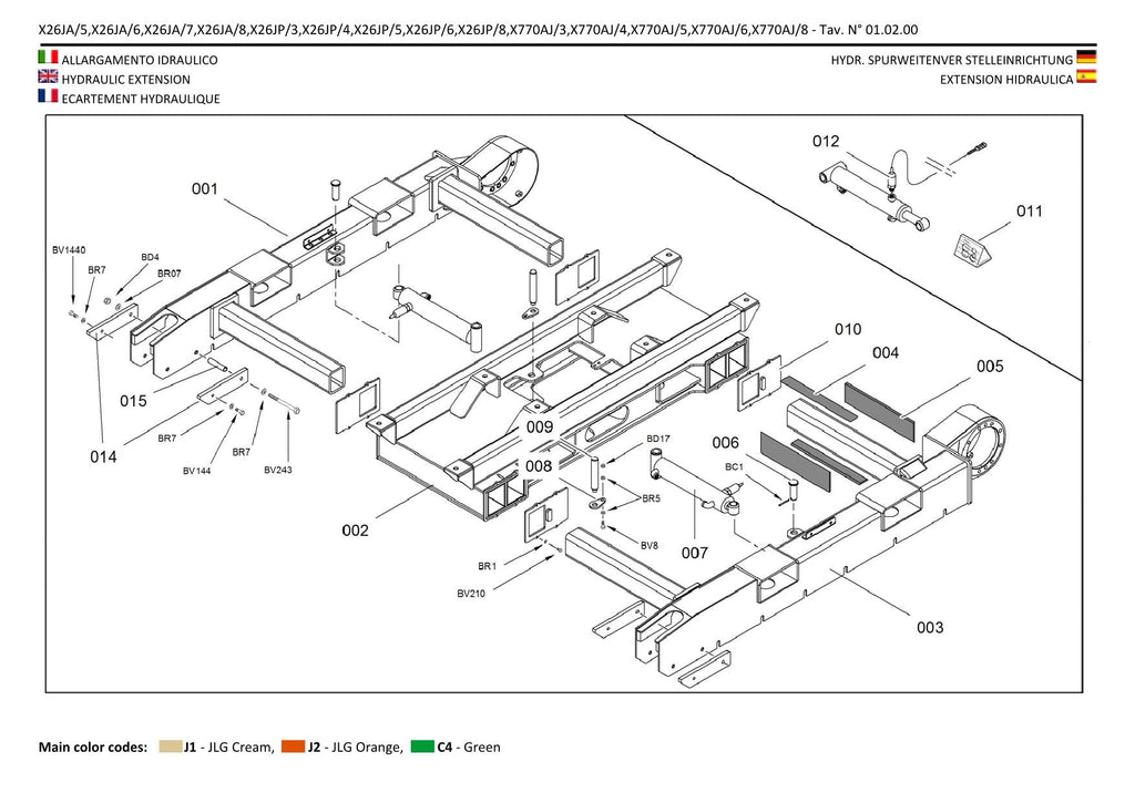 JLG X26JP X770AJ Compact Crawler Boom Parts Catalog Manual C170001399 to Present