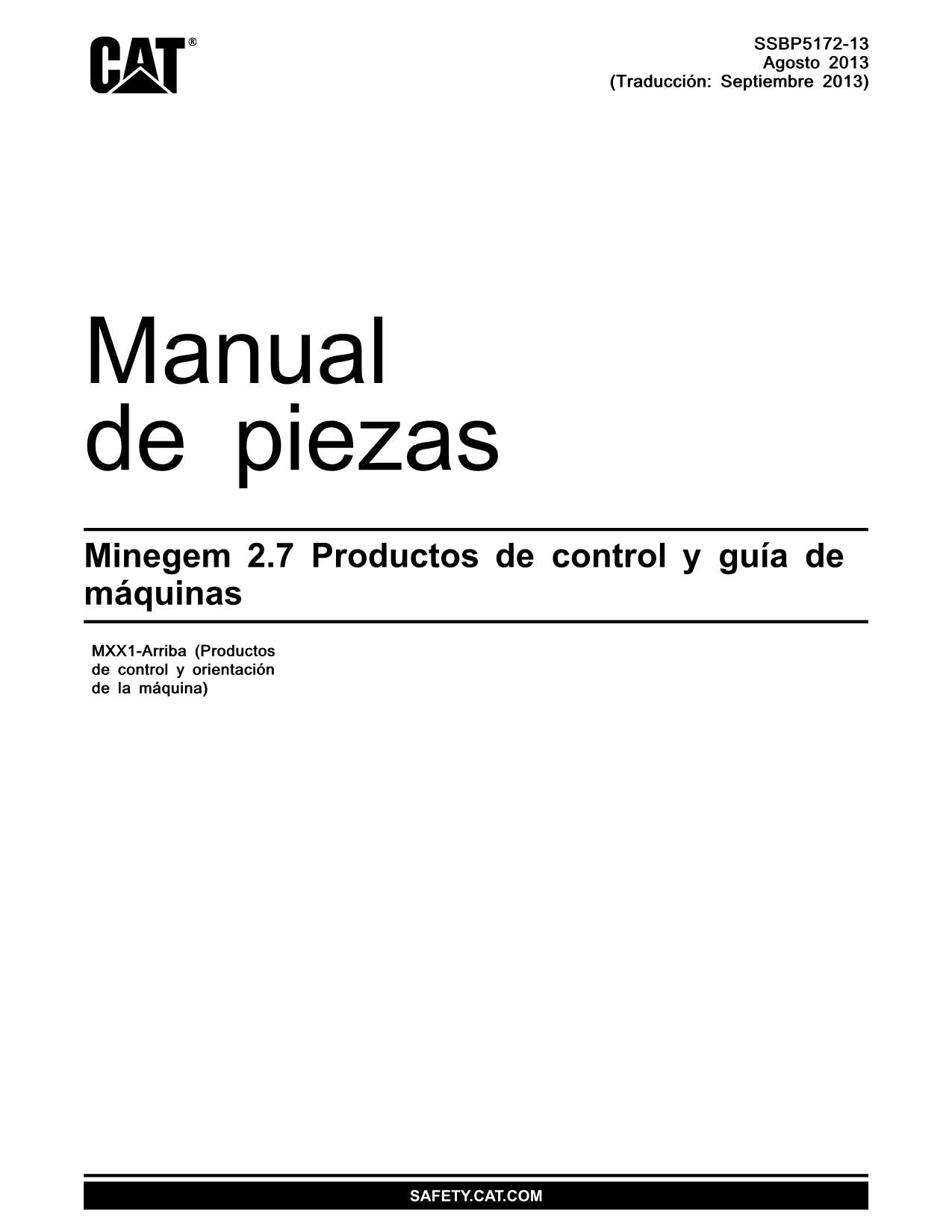 Caterpillar Minegem 2.7 Productos de control y guía de máquinas Manual de piezas