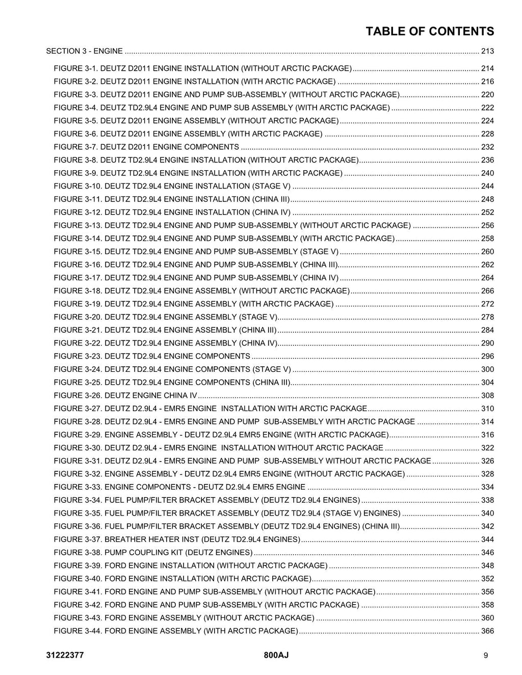 JLG 800AJ Boom Lift  Parts Catalog Manual