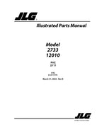 JLG 12010 2733 Telehandler Parts Catalog Manual 31211779