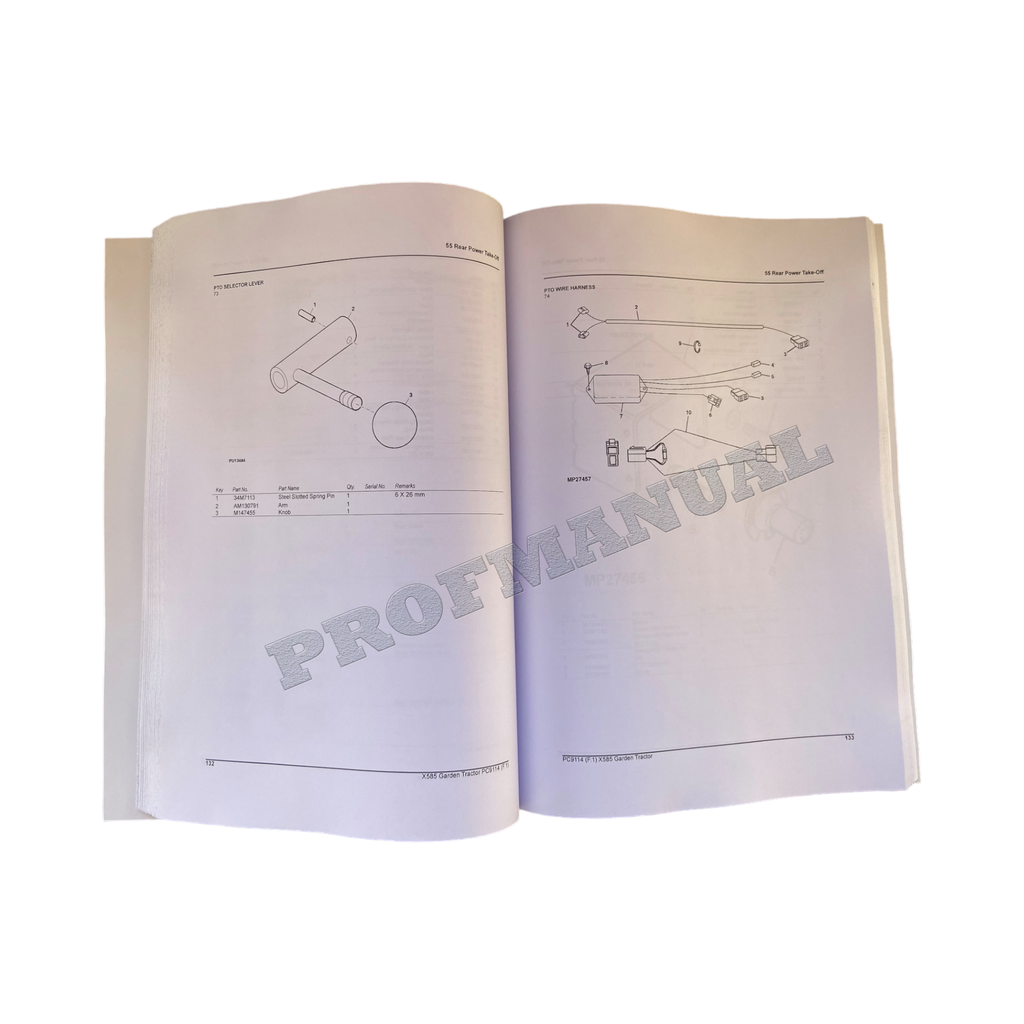 MANUAL DEL CATÁLOGO DE PIEZAS DEL TRACTOR JOHN DEERE X585 