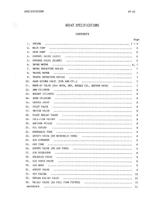 HITACHI UH143 EXCAVATOR SERVICE MANUAL