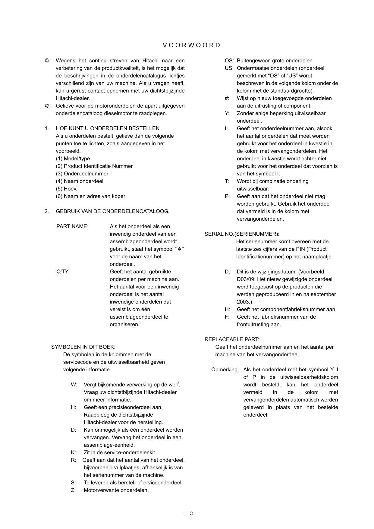 Hitachi ZW80 North America Spec Wheel Loader Parts Catalog Manual SN 015201-up