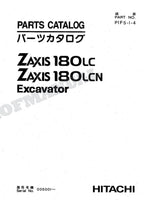 HITACHI ZAXIS ZX180LC ZX180LCN Excavator Parts Catalog Manual