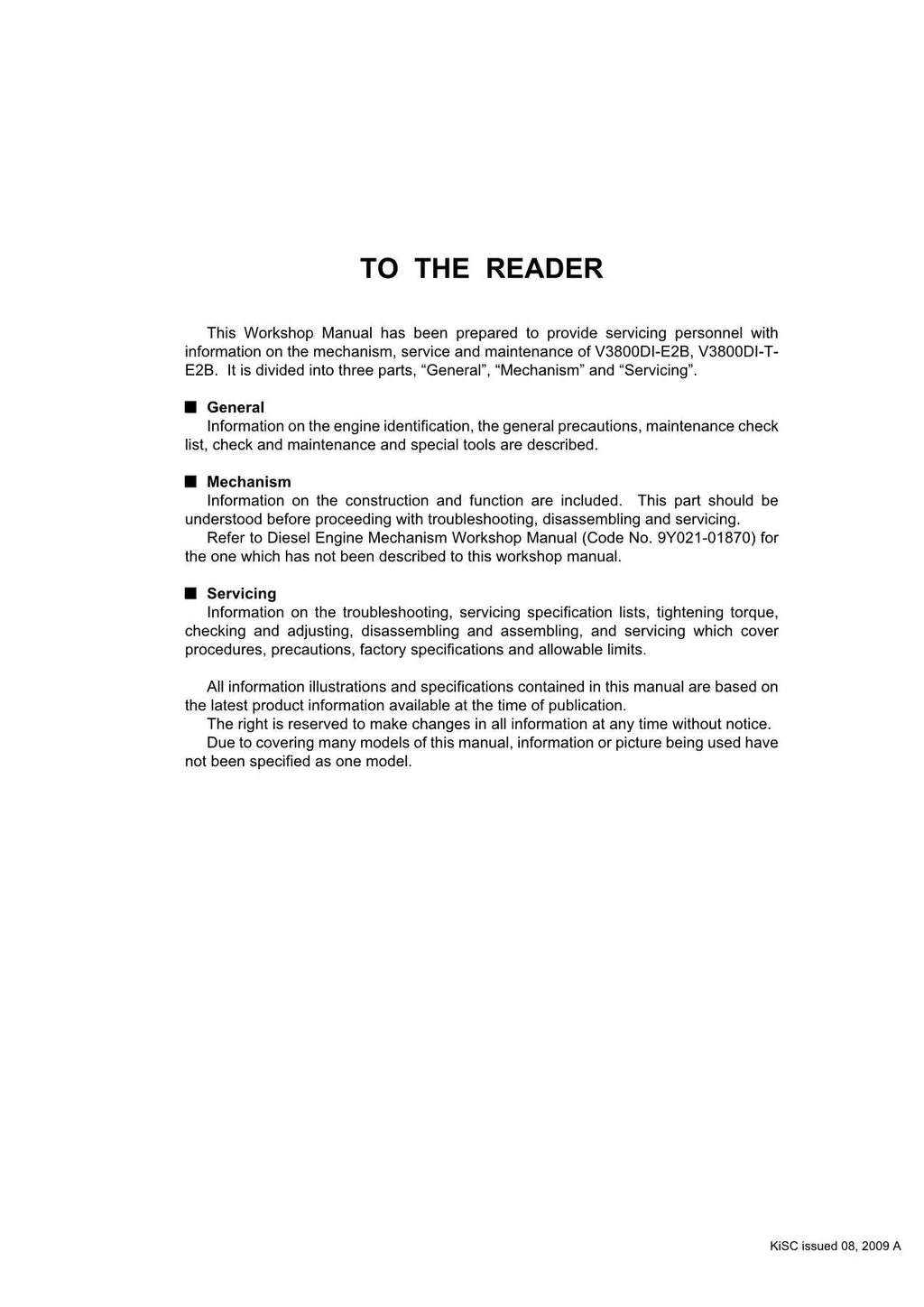 Hitachi V3800-E2B Wheel Loader Engine Manual