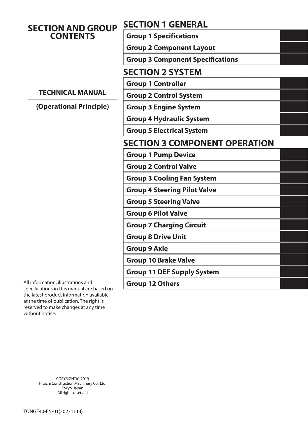 Hitachi ZW330-6 Wheel Loader Technical Manual Operational Principle