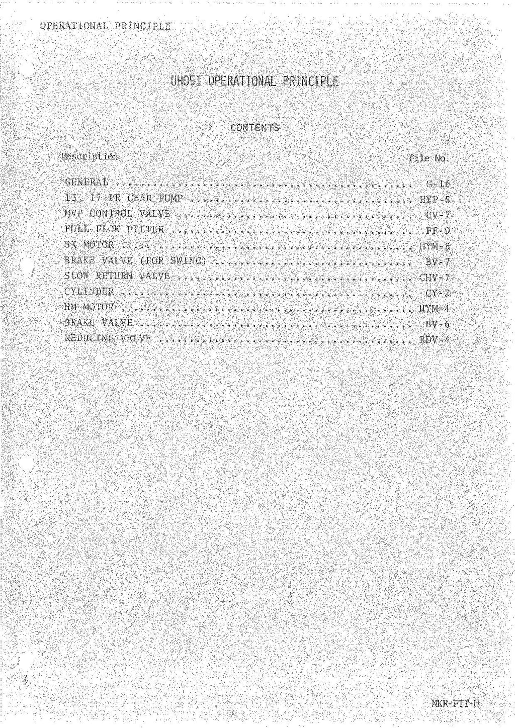 HITACHI UH051 Excavator Service Manual