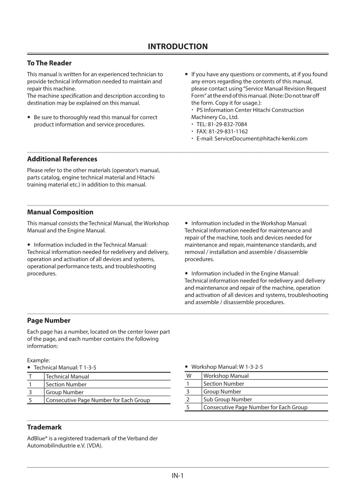 Manual de servicio y reparación de la excavadora Hitachi ZX10U-6