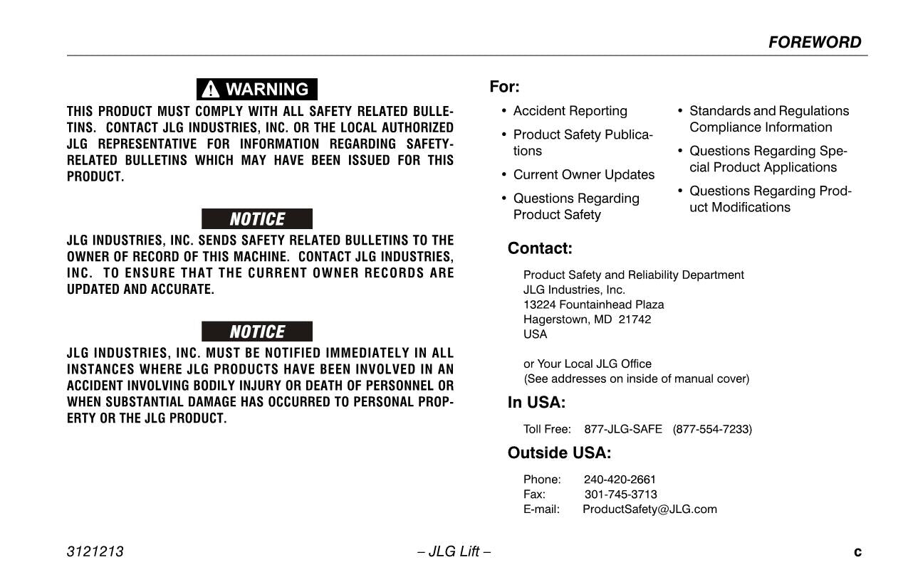 JLG 150HAX Boom Lift Maintenance Operation Operators Manual