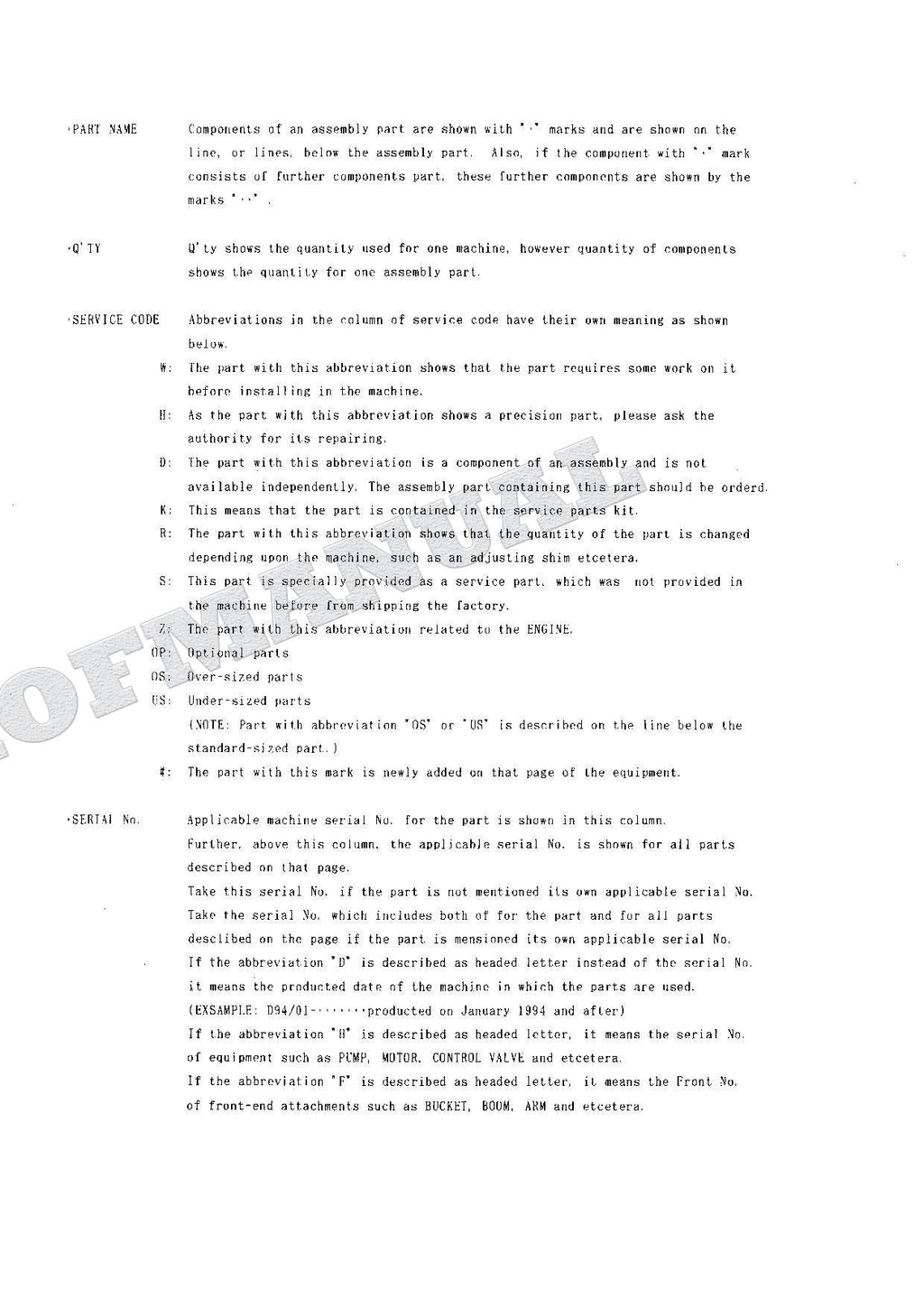 HITACHI EX100M-3 Excavator Parts Catalog Manual SN 03501-
