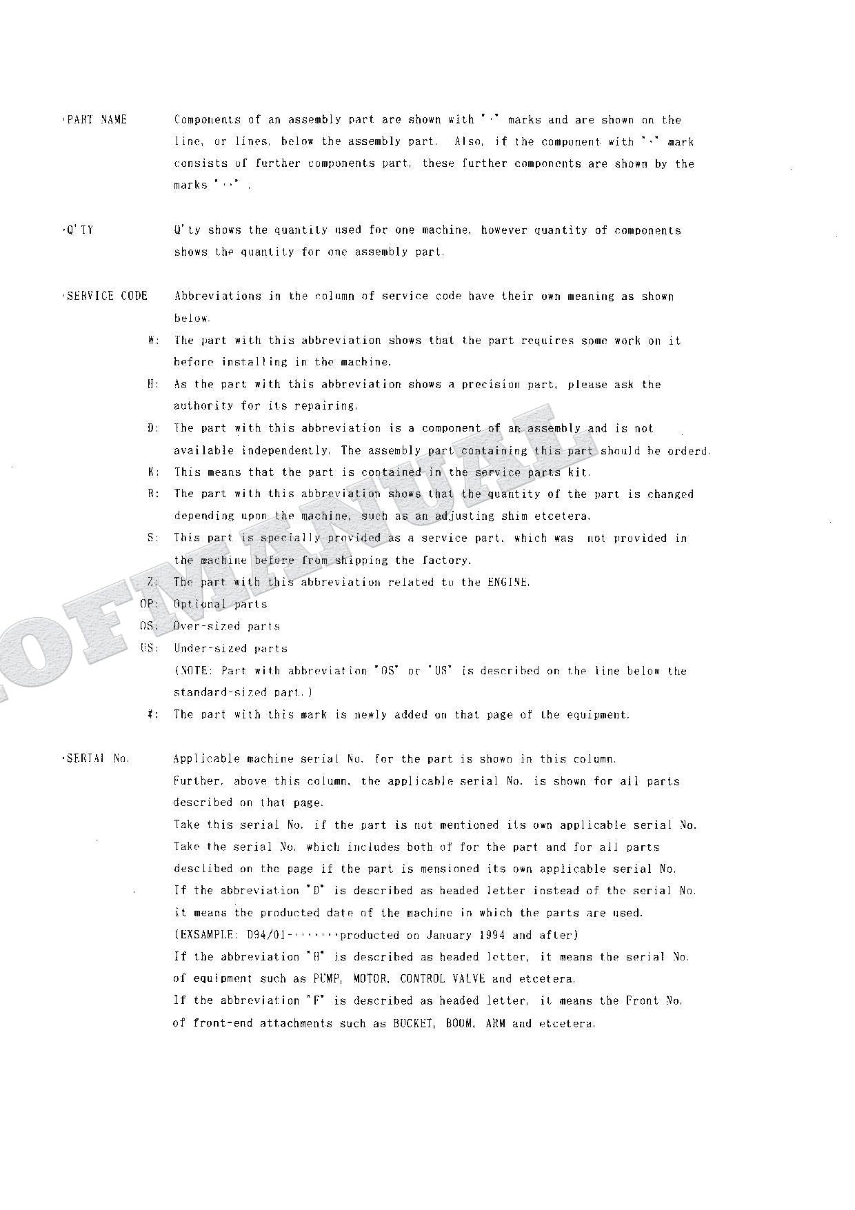 HITACHI EX100M-3 Excavator Parts Catalog Manual SN 03501-