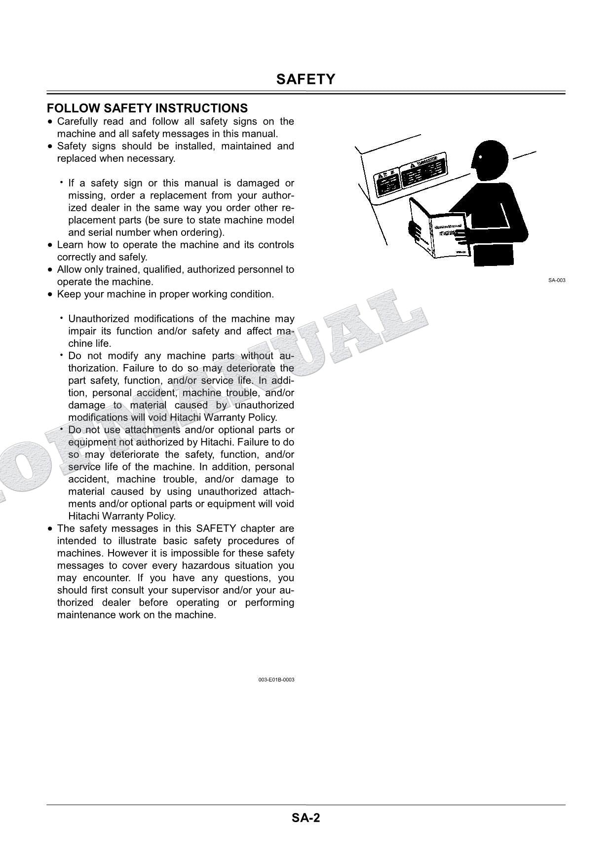 HITACHI ZX225USRLC-3 ZX330LC-3 Operat Telescopic Clamshell Workshop Manual