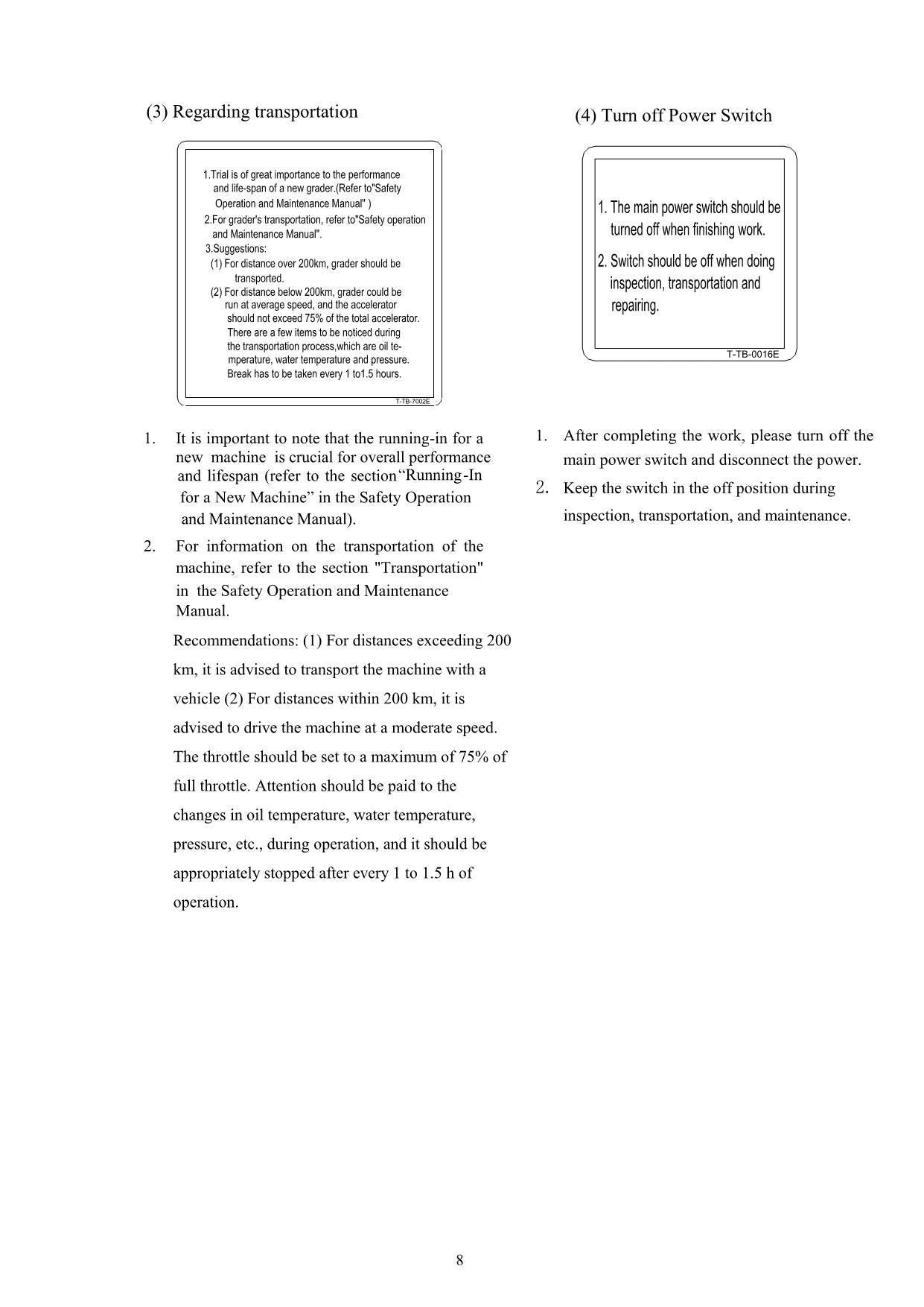 Hyundai HG260 MOTOR GRADER Operators Maintenance Manual
