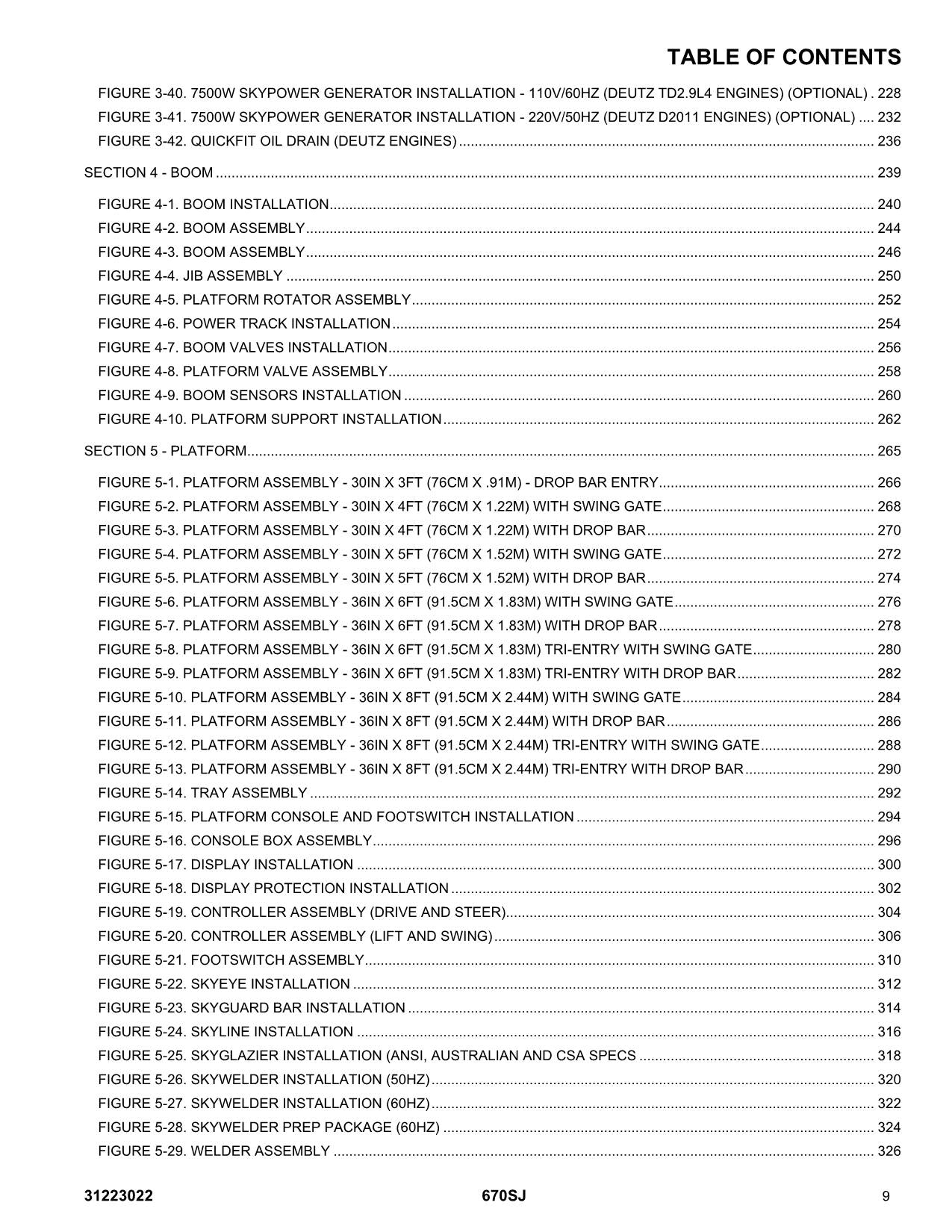 JLG 670SJ SL Boom Lift Parts Catalog Manual 31223022