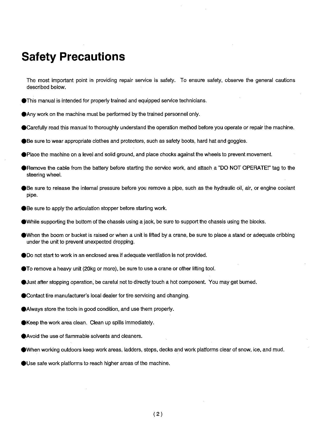 Hitachi ZW180-G Wheel Loader Technical Manual Troubleshooting