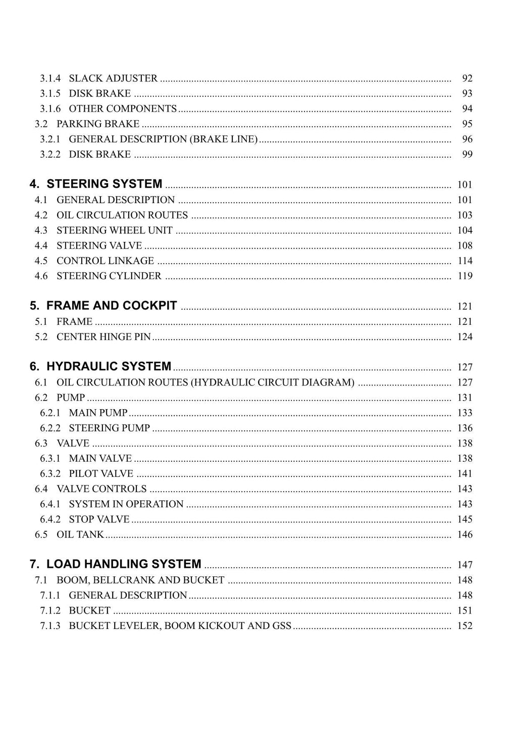 Hitachi LX300-7 LX360E Wheel Loader Technical Manual
