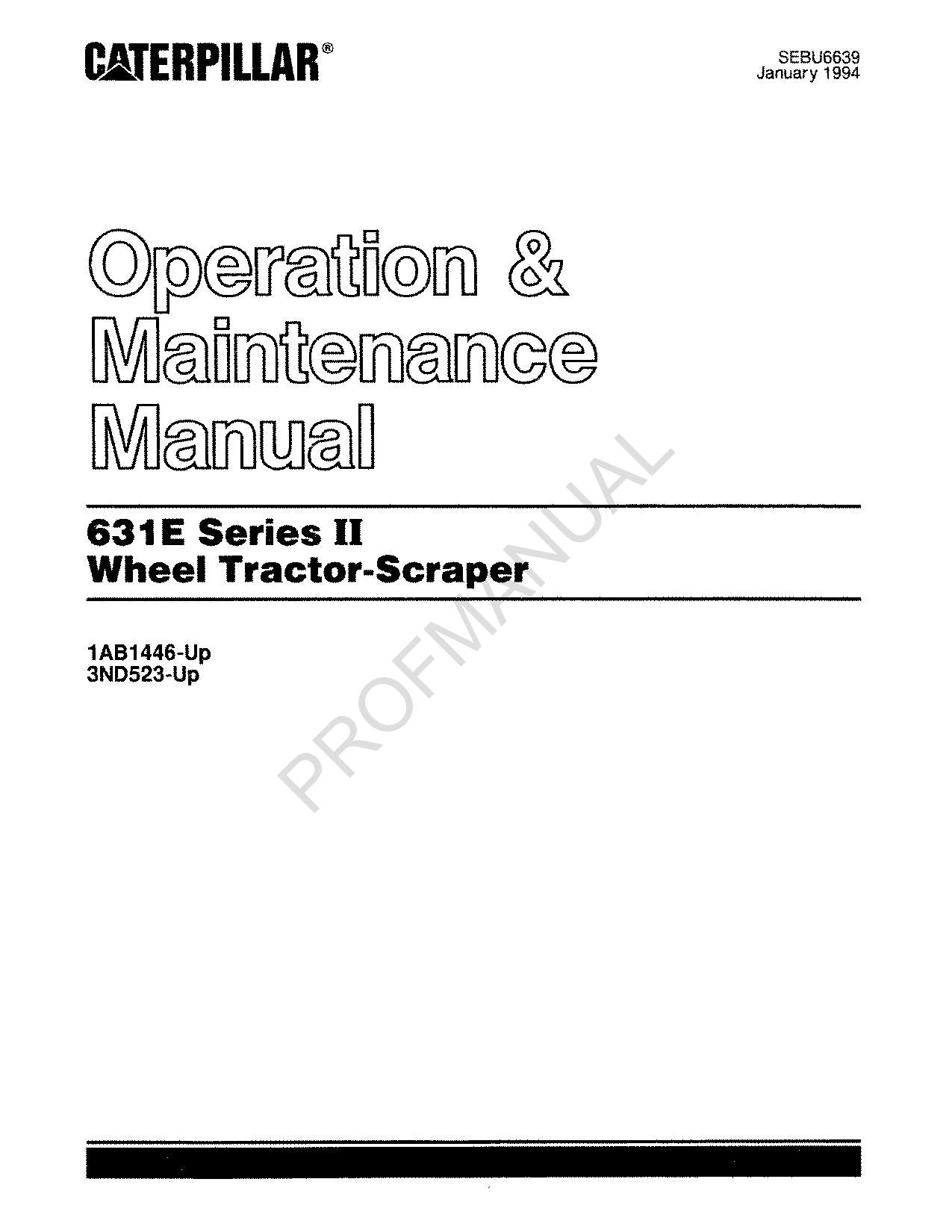 Manual del operador de mototraíllas Caterpillar 631E Serie II SEBU6639